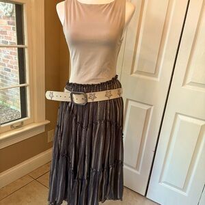 Free People Boho Gypsy  striped skirt small NWT
